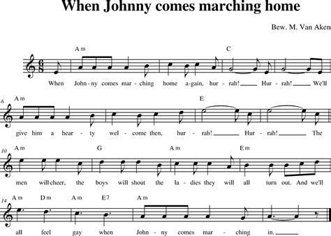 When Johnny Comes Marching Home Studentenliederboek