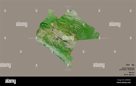 Area Of Chiapas State Of Mexico Isolated On A Solid Background In A