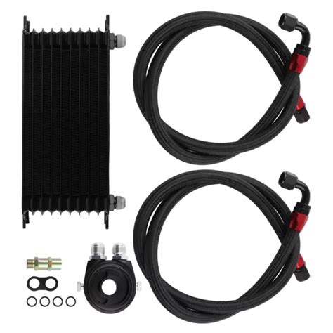 10 ROW AN 10 Universal Engine Transmission Oil Cooler Filter Adapter