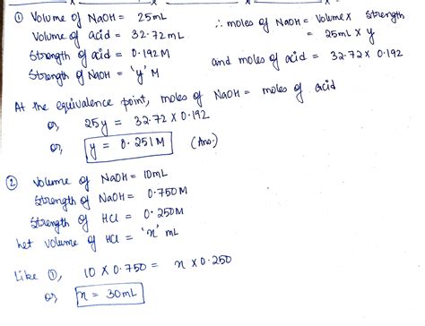 Solved 1 In A Titration A 2500 Ml Sample Of Sodium Hydroxide Solution Course Hero