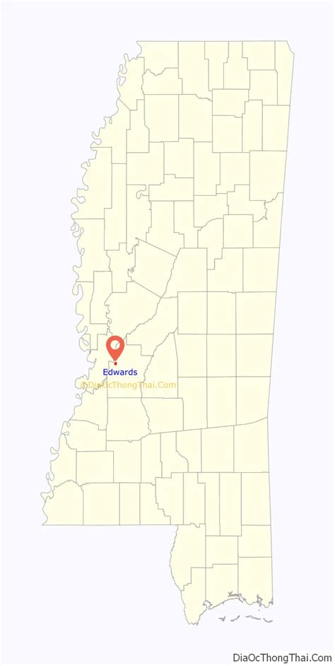 Map of Edwards town, Mississippi - Thong Thai Real