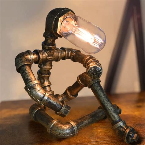 Industrial Steampunk Lamp With Authentic Pipe Campestre Al Gov Br