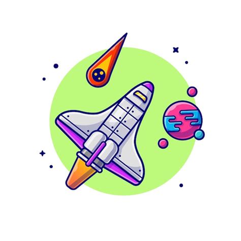 Nibus Espacial Voando Ilustra O Do Cone Dos Desenhos Animados Do