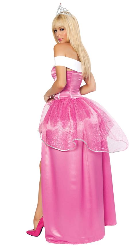 Women Sexy Sleeping Beauty Aurora Costume Princess Peach Dress