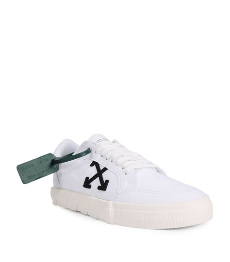 Mens Off White White Canvas Vulcanized Low Top Sneakers Harrods