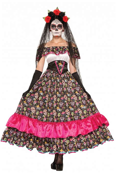 Day of the Dead Spanish Lady Womens Costume - Screamers Costumes