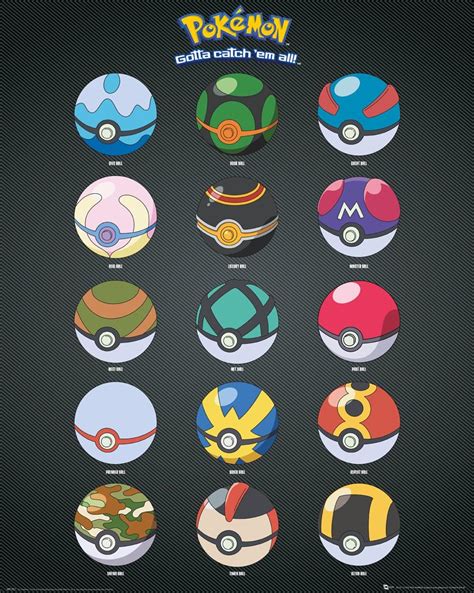 Gb Eye Ltd Pokemon Pokeballs Mini Poster X Cm Wood Multi