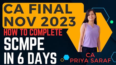 Scmpe Days Plan Ca Final Scmpe Revision Nov Scmpe Ca Priya