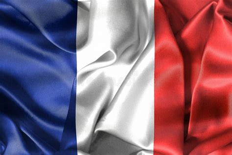 Bandera De Francia Con Efecto Realista De Tela Ondulada Stock De