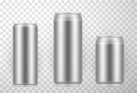 Blank Aluminum Can Templates Set Products Design For Branding Stock