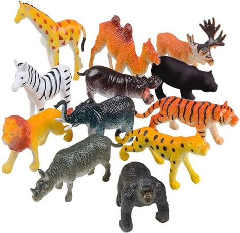 Safari Animal Figurines Set for Kids - Pack of 12 - Assorted 2.5" Smal ...