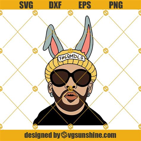 Bad Bunny Svg Png Dxf Eps Bad Bunny Layered Svg Cricut Silhouette