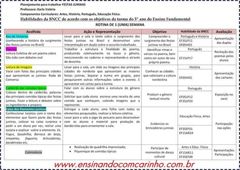 Plano De Aula Festa Junina