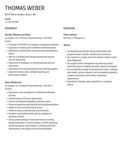 Assistant Property Manager Resume Samples Velvet Jobs