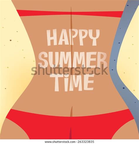 Sexy Girl Red Bikini Sunbathing On Stock Vector Royalty Free Shutterstock