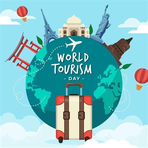 Плоский дизайн всемирного дня туризма | Премиум векторы | Tourism day ...