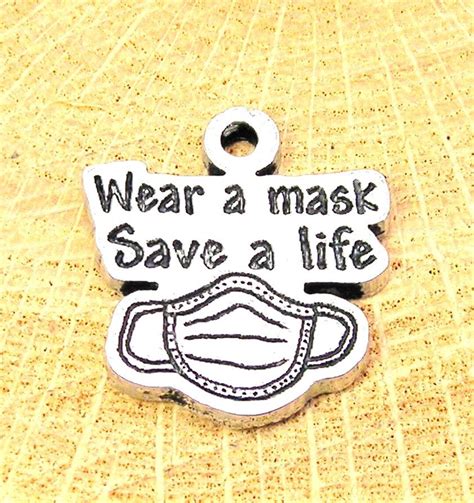 Wear A Mask Save A Life Charm Etsy