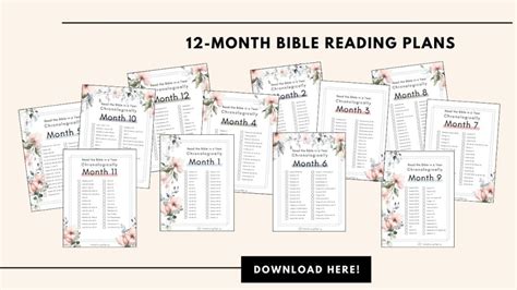 Printable Monthly Chronological Bible Reading Plan Ladies Drawing Nigh