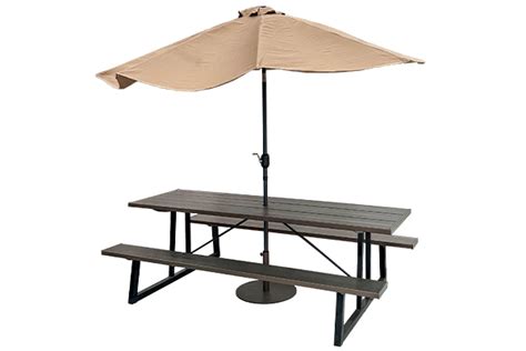 Aluminum Picnic Table With Umbrella Hole - Smith Steelworks