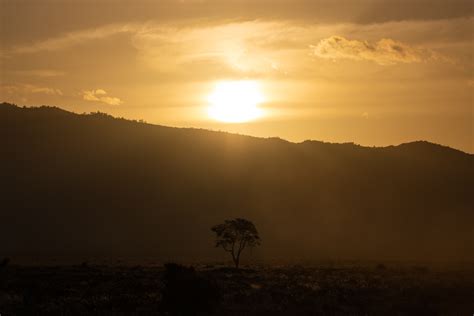 Silhouette of Mountains during Sunset · Free Stock Photo