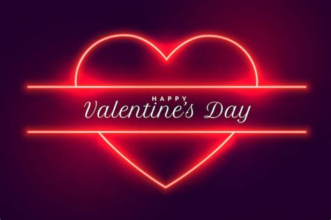 Free Vector Happy Valentines Day Neon Hearts Design