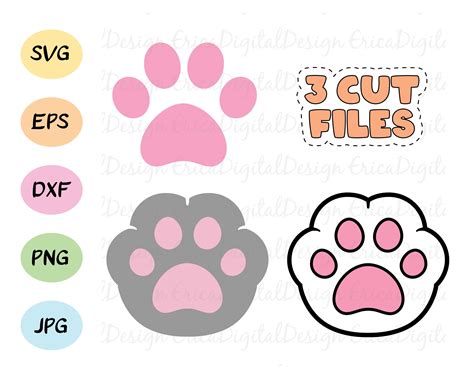 Paw Print SVG Cat Dog Paw-print Cut File Kawaii Pet Paws - Etsy Canada