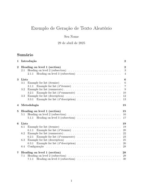 Banco De Textos Aleatório - Exemplo de Geração de Texto Aleatório | PDF