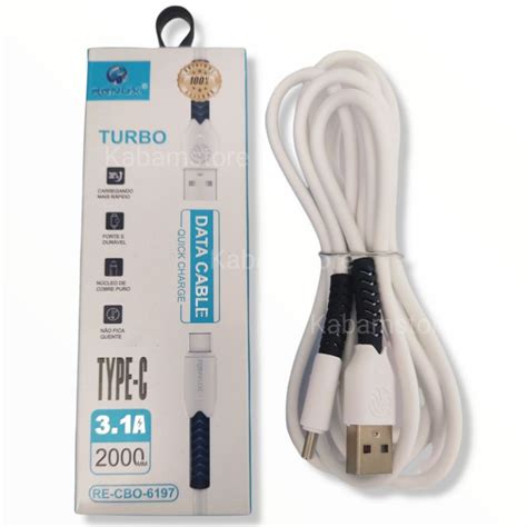 Cabo Carregador Usb Tipo C Renux 3 1a Turbo 2 Metros Shopee Brasil