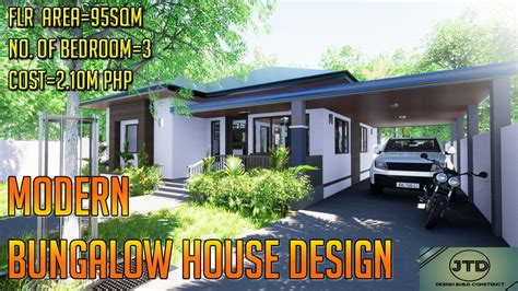 Bungalow House Design 3 Bedroom Modern House Design 96sqm Youtube