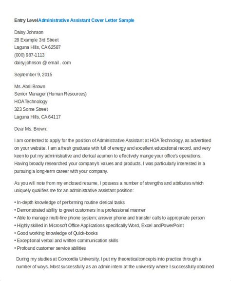 Administrative Assistant Cover Letter 15 Free Word Pdf Documents Download