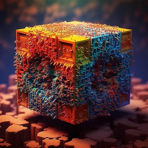 Premium Photo A Colorful Cube With The Word Cube On It