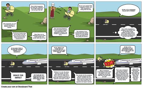 Newton's Laws Cartoon Storyboard by cd78d316