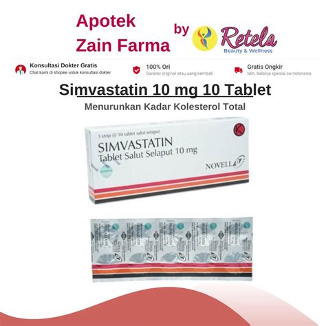 Jual Simvastatin 10mg Strip 10 Tablet Shopee Indonesia