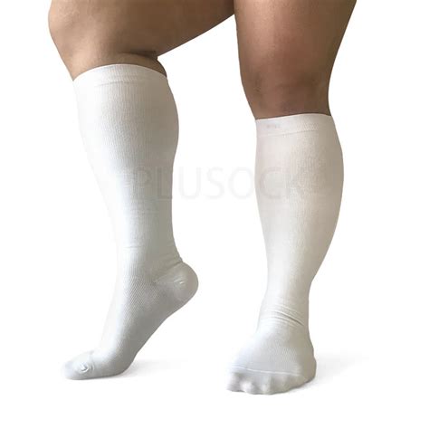 2xl 7xl Solid Color Plus Size Compression Socks 3 Pairs Plusock