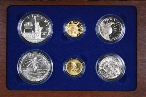 1986 6 Coin Statue Of Liberty Commemorative Proof And Bu Set 0370 On