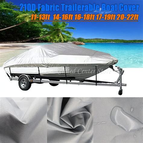 D Ft Fabric Trailerable Boat Cover Waterproof Anti Uv Protector