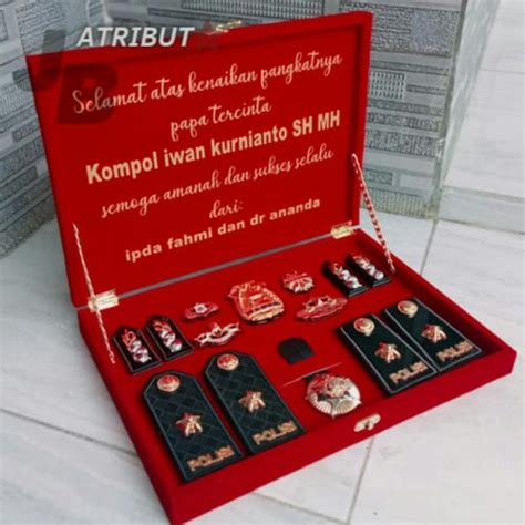 Jual Pangkat Kompol Polisi Pdh Pdu Box Set Sepaket Custom Shopee