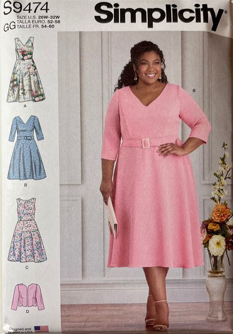 Womens Plus Size Dresses Sewing Pattern Simplicity S9474 Etsy