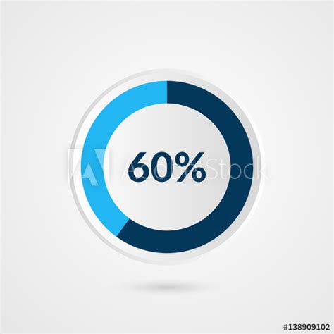 Percent Blue Grey And White Pie Chart Percentage Vector