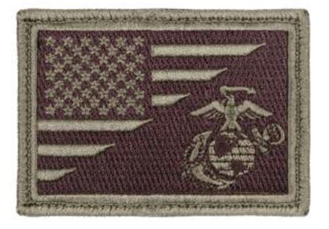 Us Flag Usmc Globe And Anchor Morale Patch Olive Drab Brown