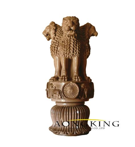 Marble Lion Capital Pillar Mauryan Sculpture Aongking Sculpture