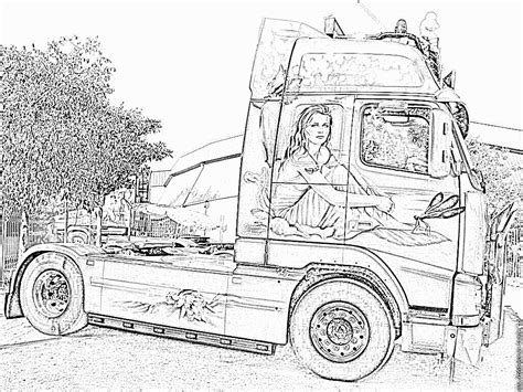 Dessin Camion Americain Dessin Noir Et Blanc Du Camion Remorque Image | Sexiz Pix