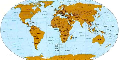 map of oceans and seas of the world