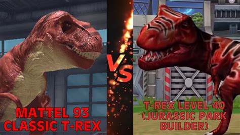 Mattel 93 Classic T Rex Vs T Rex Level 40 Jpb Tyrannosaur Tournament Fight S2e1 Youtube