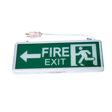 ELECTRIC EXIT SIGN WITH RUNNING MAN ARROW LEFT OR RIGHT GREEN BACK