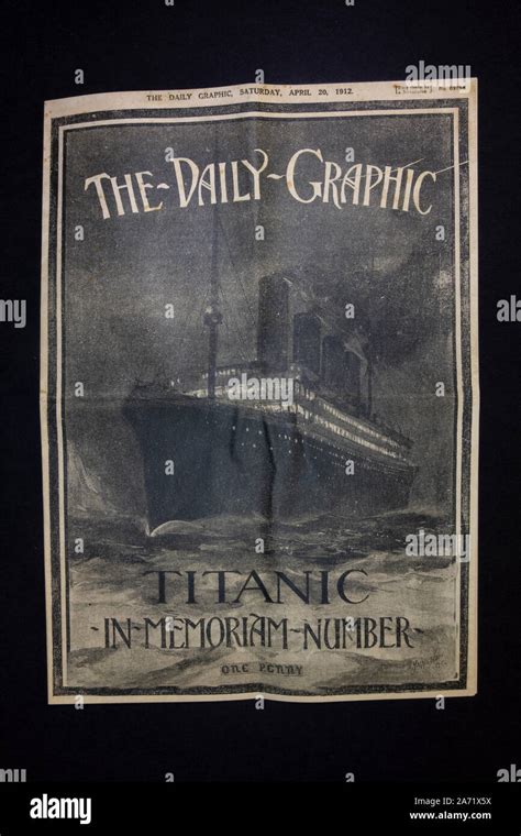 Replica memorabilia relating to the Titanic: Front page of the Daily Graphic In-Memoriam Number ...