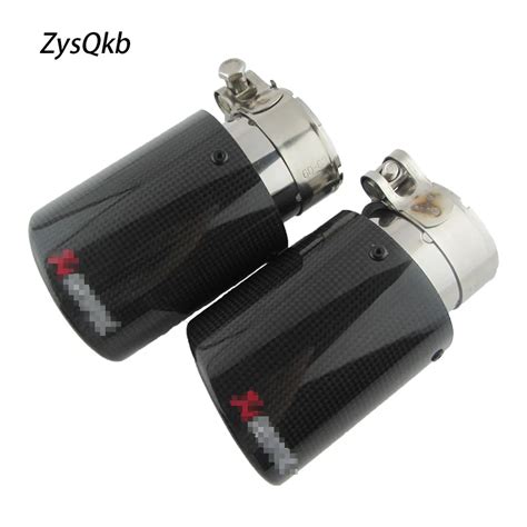 2X Universal Car Styling Akrapovic Exhaust Tip Carbon Fiber Muffler