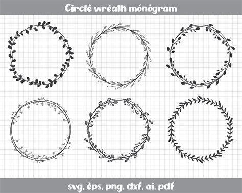 Monogram Wreath Monogram Frame Frame Wreath Monogram Svg Wreath