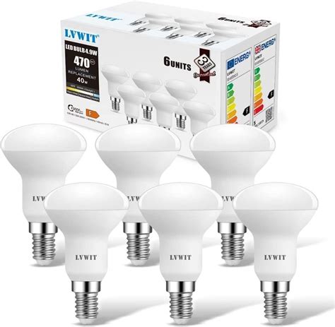 C0304 LVWIT R50 E14 LED Bulb 6 Pack Reflector 4 5W 6500K Daylight