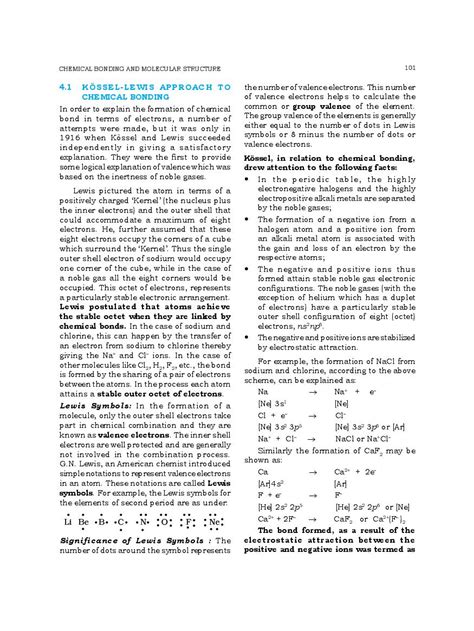 CBSE Class 11 Chemistry Chapter 4 Chemical Bonding And Molecular